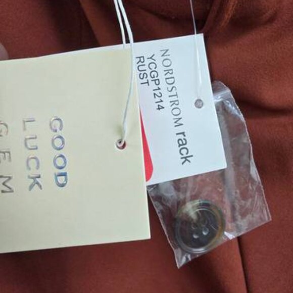 Nordstrom Linen Blend Trousers Rust, Size Large - Picture 5 of 5